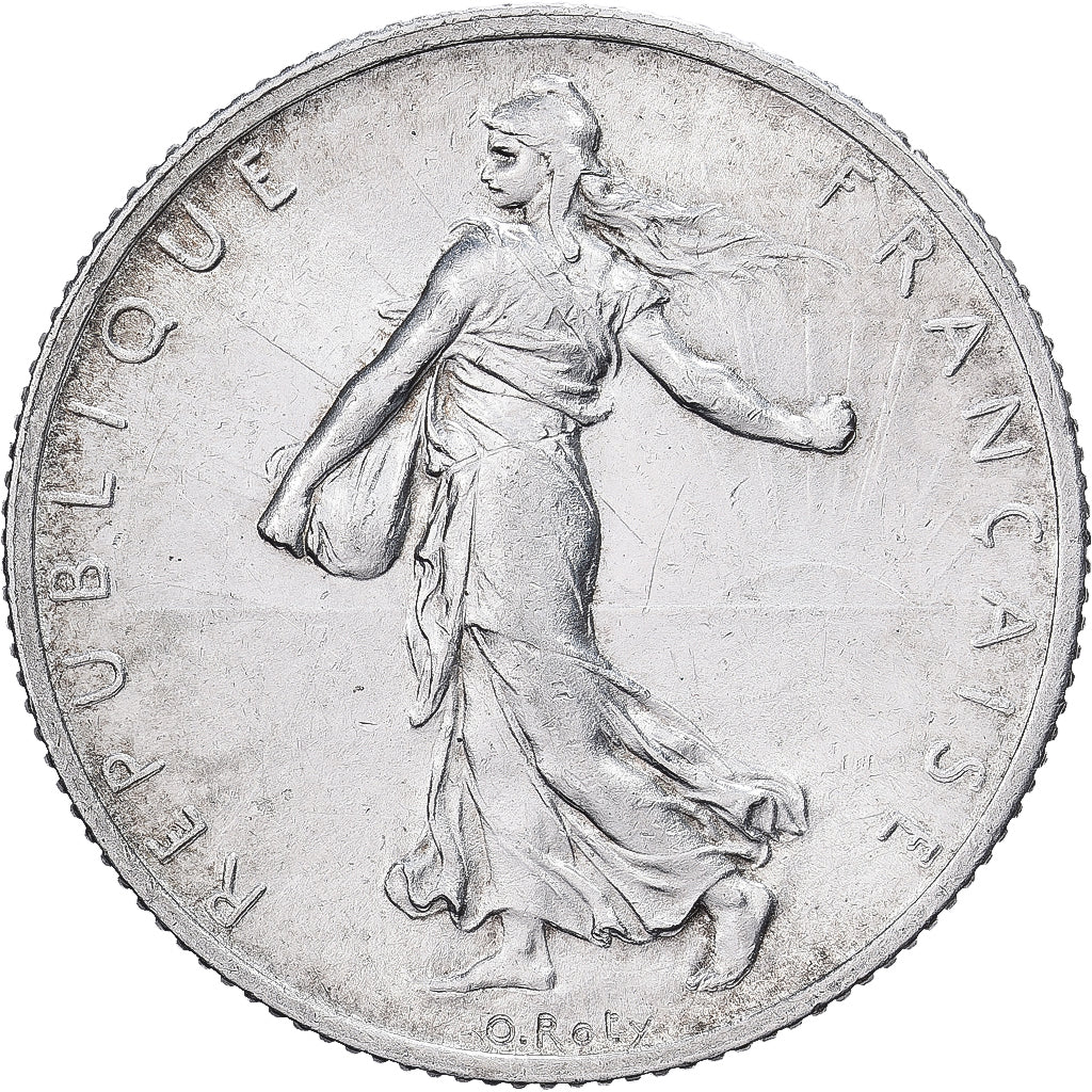 Francja, 2 Francs, Semeuse, 1914, Castelsarrasin, Srebro, MS(60-62), Gadoury:532