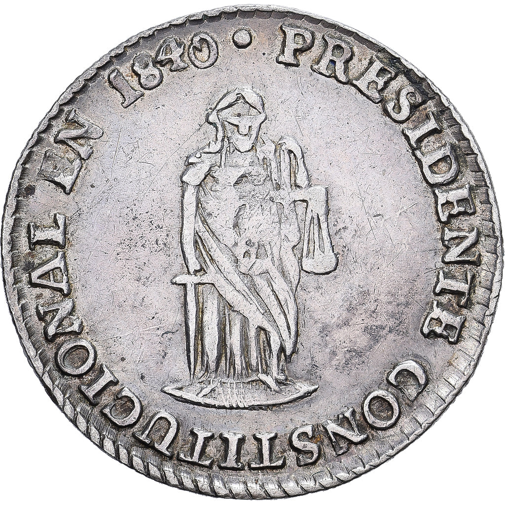 Bolivia, 1 Sol, José Miguel de Velasco, 1840, Potosi, Silver, EF(40-45)