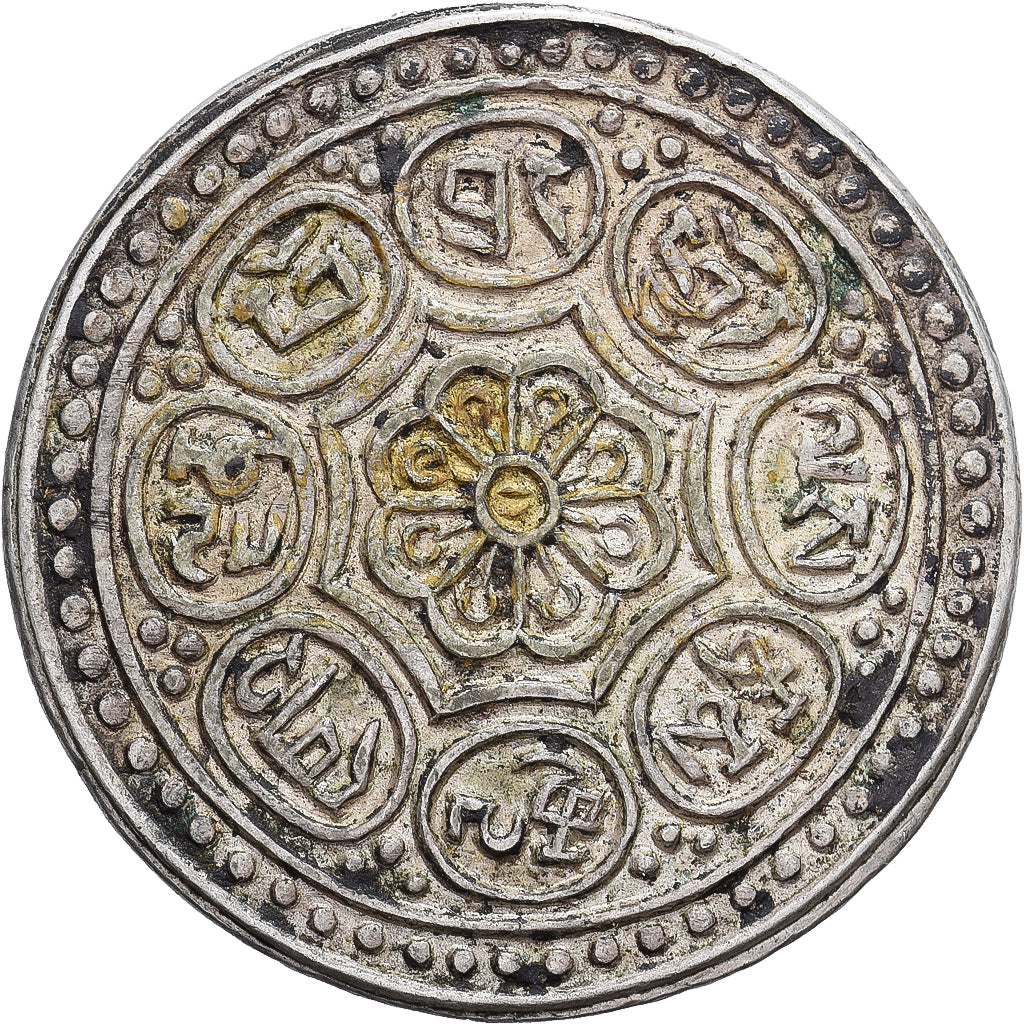 Tibet, 1 Tangka, Ga-den, 1840, Argento, BB