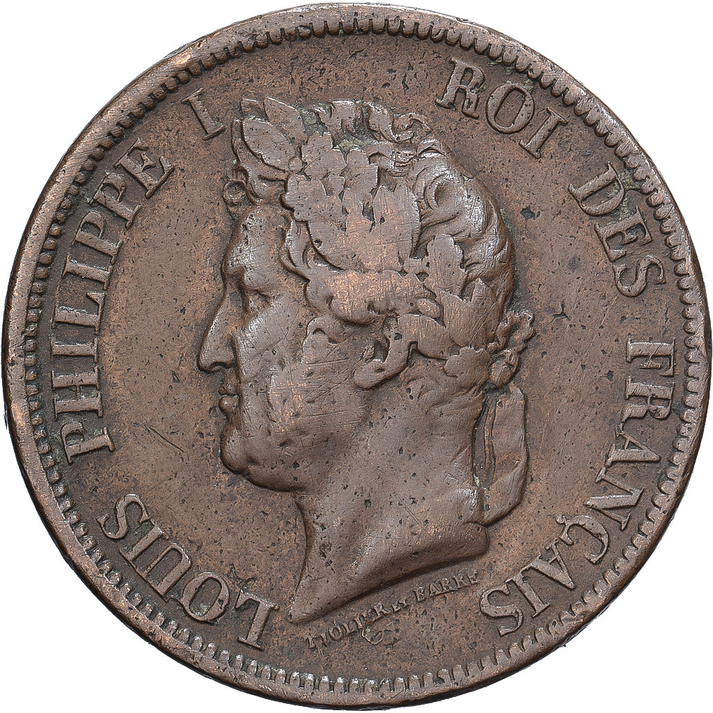 Französische Kolonien, Louis Philippe I, 10 Cents, 1841, Paris, Bronze, SS