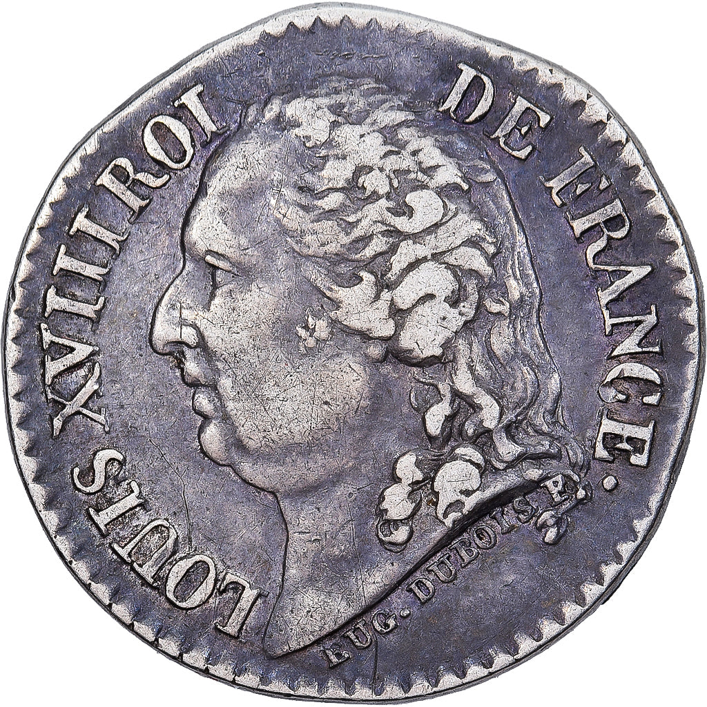 France, Medal, Louis XVIII, Quinaire, Henri IV, History, MS(63), Silver