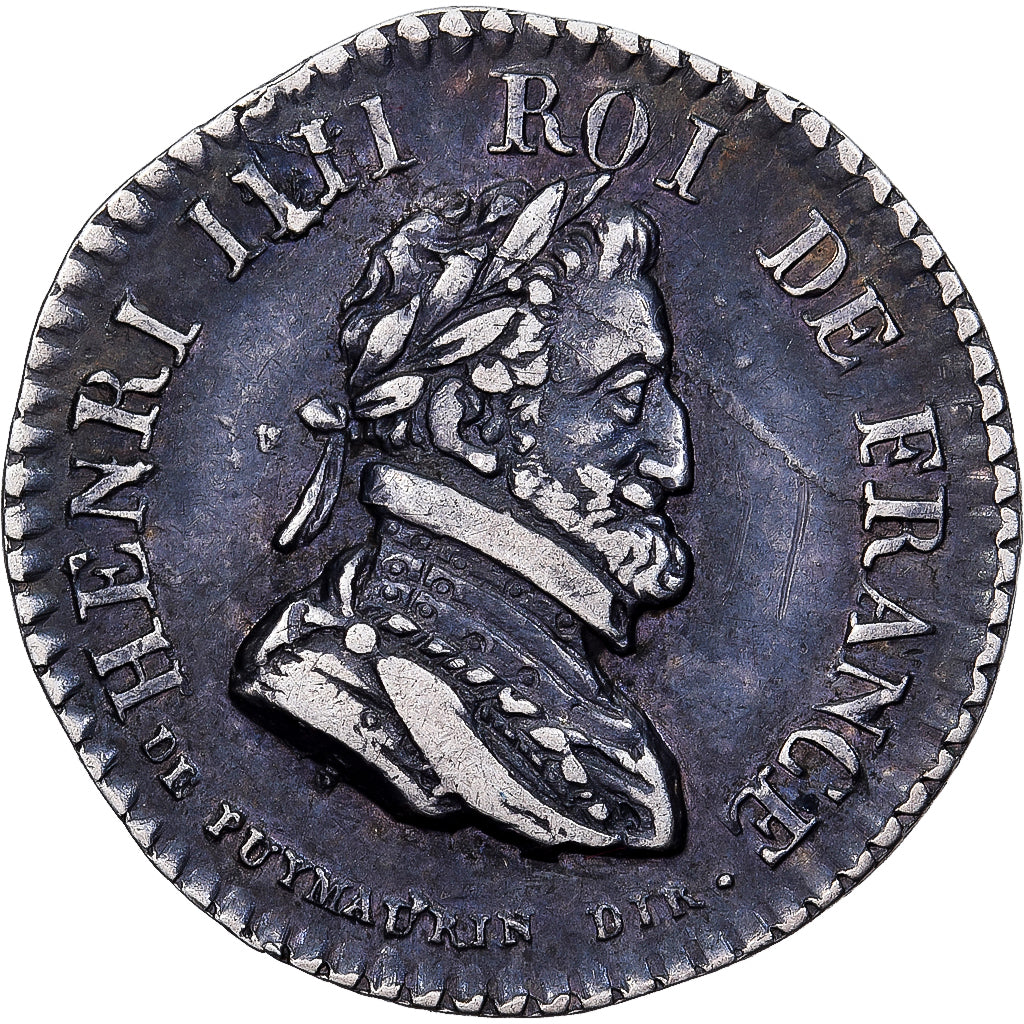 France, Medal, Louis XVIII, Quinaire, Henri IV, History, MS(63), Silver