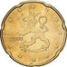 Finland, 20 Centimes, 2000, Vantaa, Nordic gold, MS(65-70), KM:102