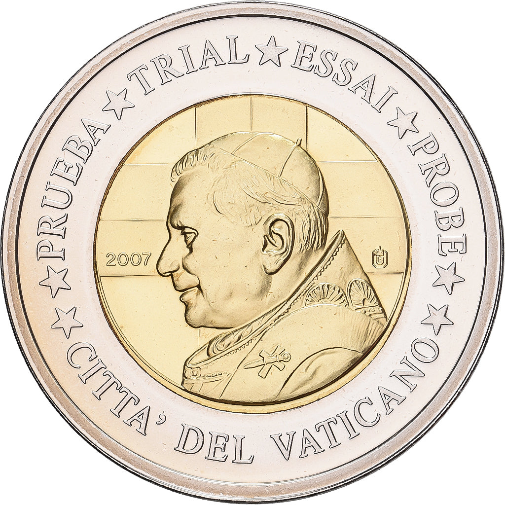 Vatican, Benedict XVI, 2 Euro, Trial, 2007, Waldaschaff, Bi-Metallic, MS(65-70)