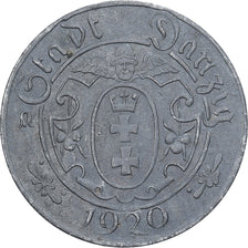 Poland, Stadt Danzig, 10 Pfennig, 1920, AU(55-58), Zinc