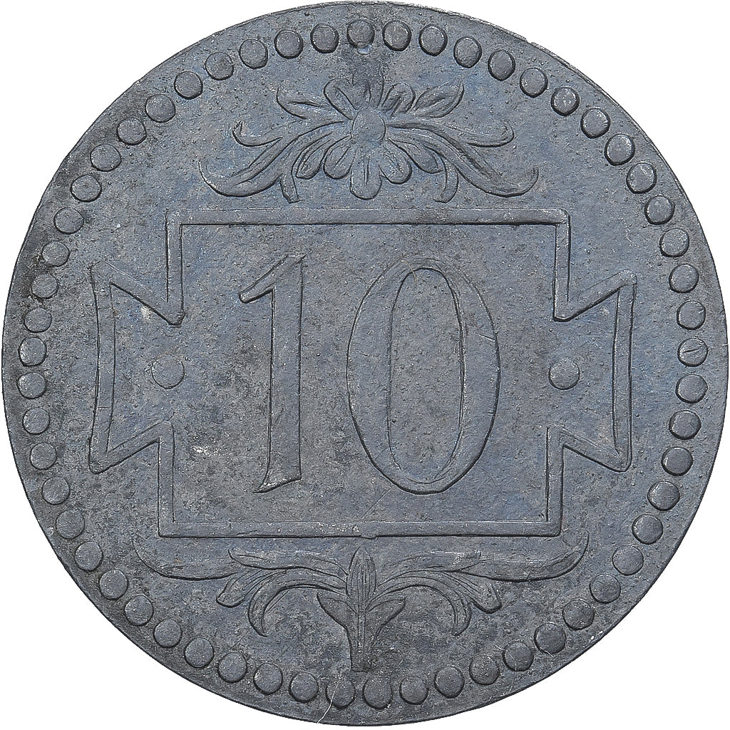 Poland, Stadt Danzig, 10 Pfennig, 1920, AU(55-58), Zinc