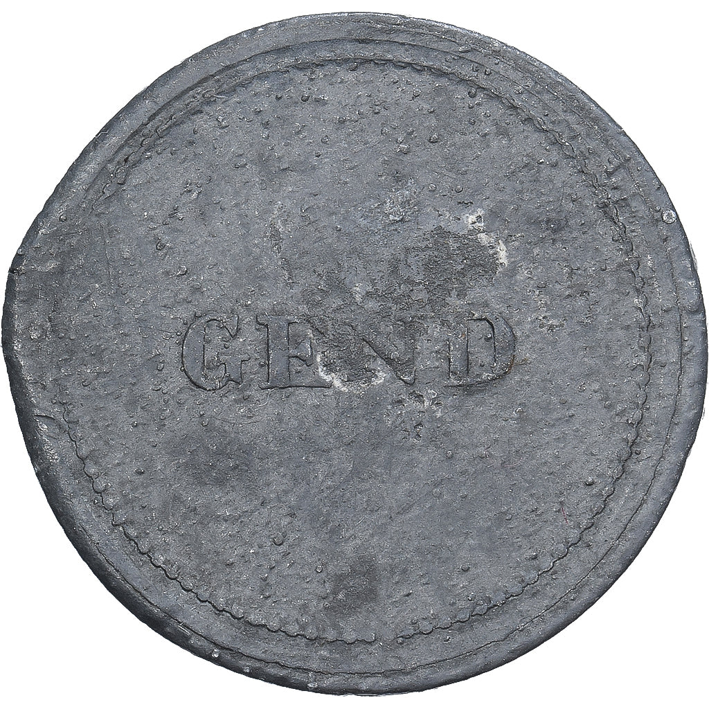 Belgium, Gent, 5 Cents, Countermark, VF(20-25), Tin