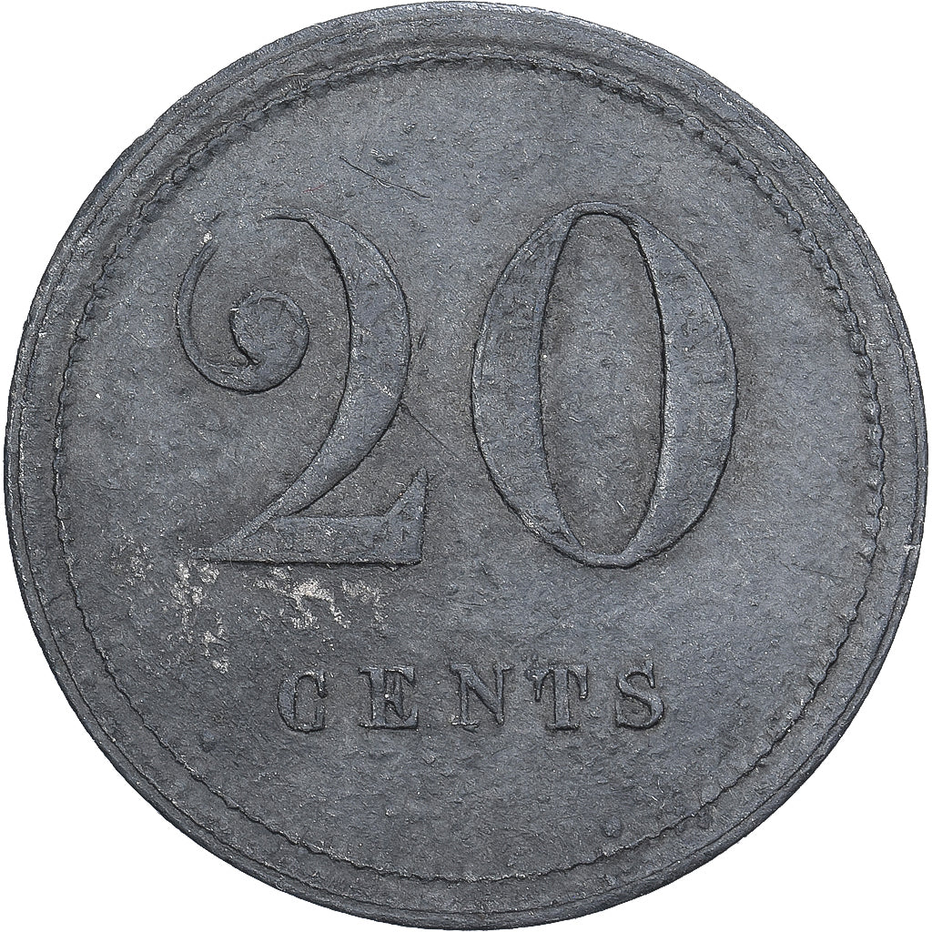 Belgium, Gent, 20 Cents, VF(20-25), Tin