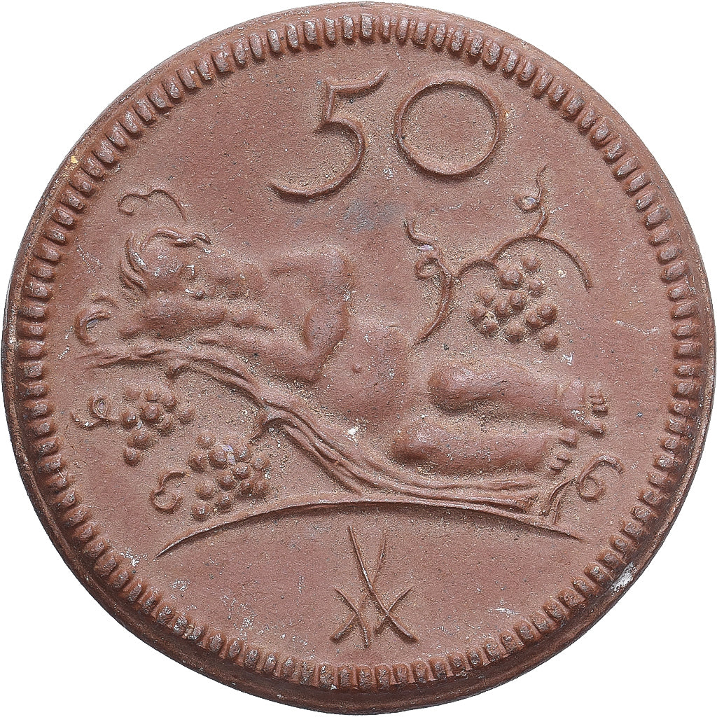 Allemagne, Stadt Münsterberg, 50 Pfennig, 1921, TTB+, Porcelaine