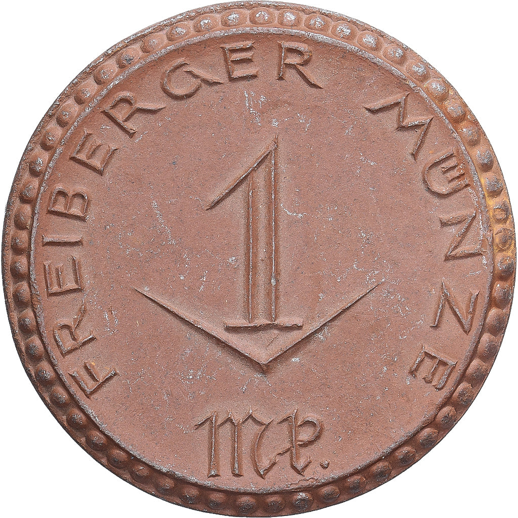 Allemagne, Stadt Freiberg, 1 Mark, 1921, SUP, Porcelaine