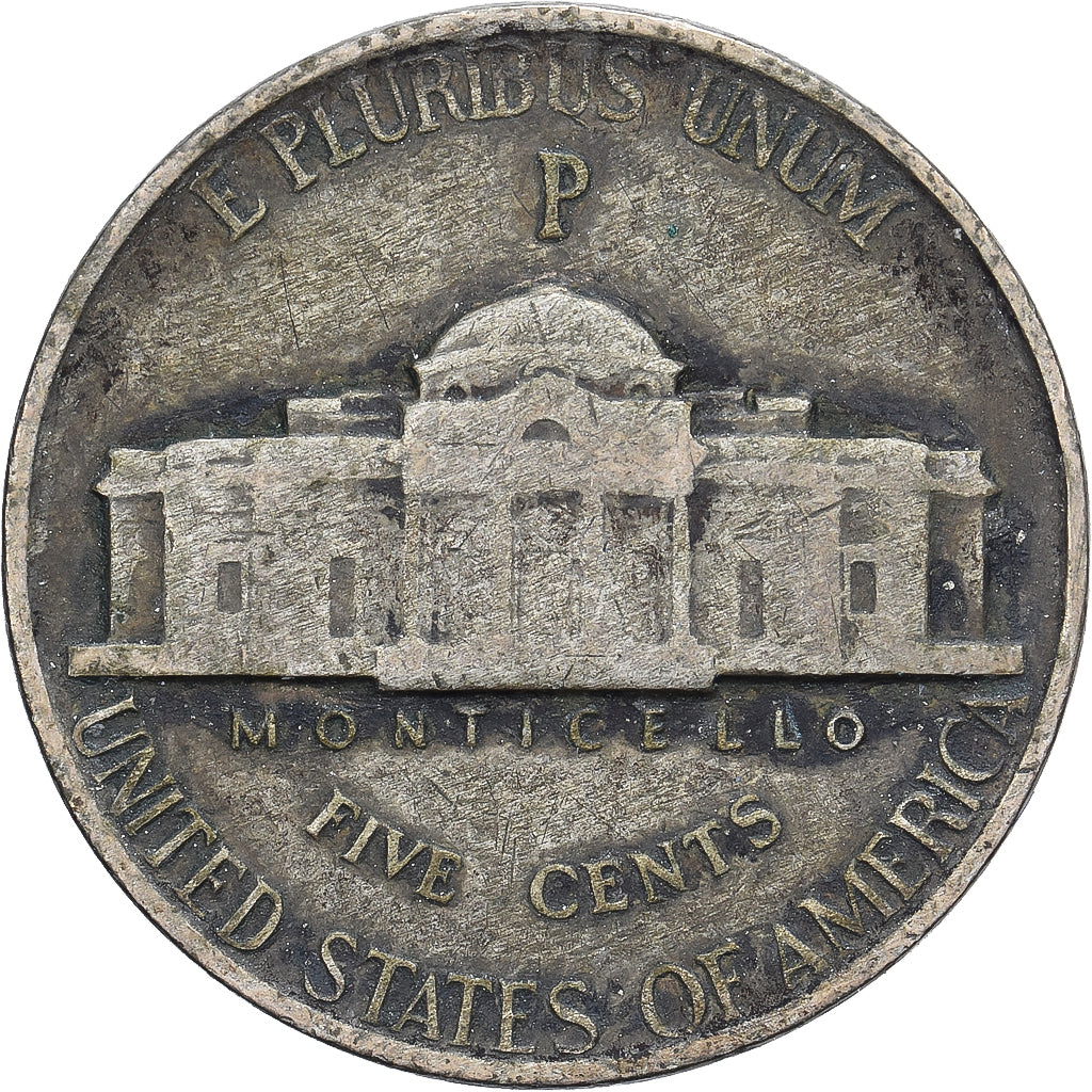 Estados Unidos da América, 5 Cents, Jefferson, 1943, Philadelphia, Lingote