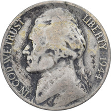 United States, 5 Cents, Jefferson, 1944, Denver, Billon, VF(20-25), KM:192a