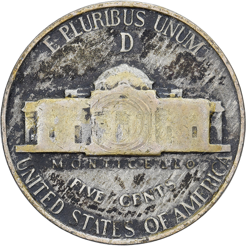 Verenigde Staten, 5 Cents, Jefferson, 1944, Denver, Billon, FR, KM:192a