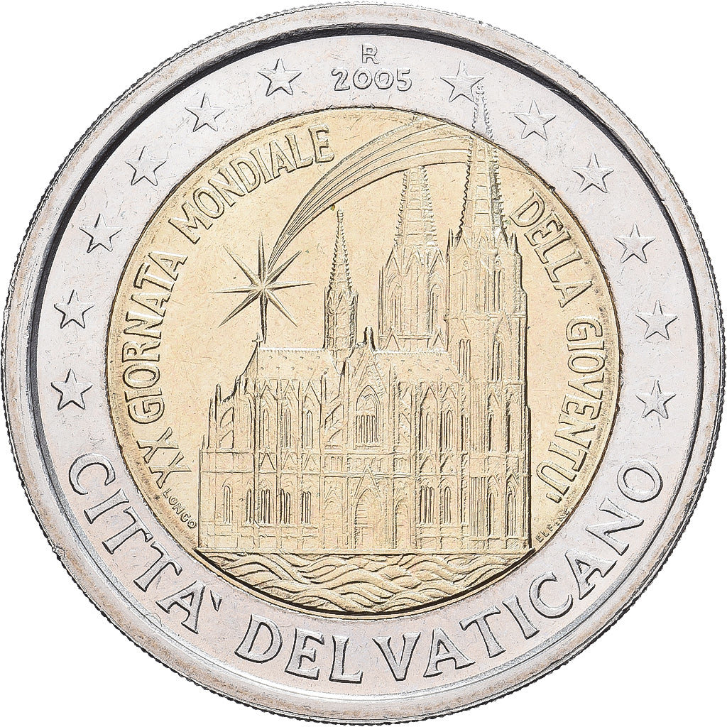 CITTÀ DEL VATICANO, Benedict XVI, 2 Euro, 20th World Youth Day, 2005, Rome