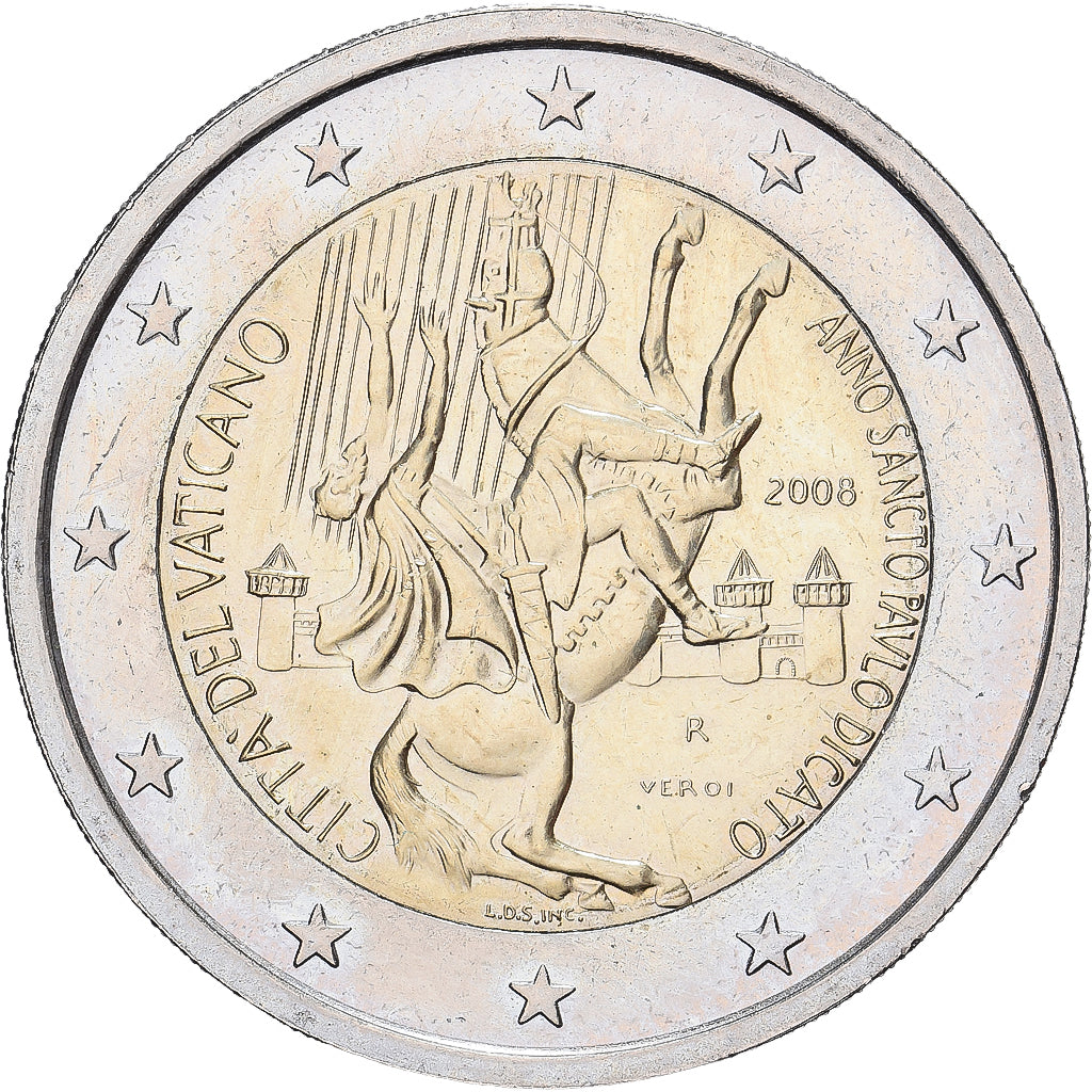 PAŃSTWO WATYKAŃSKIE, Benedict XVI, 2 Euro, st Paul the Apostle, 2008, Rome