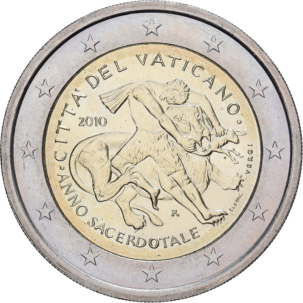 CITTÀ DEL VATICANO, Benedict XVI, 2 Euro, Anno Sacerdotale, 2010, Rome