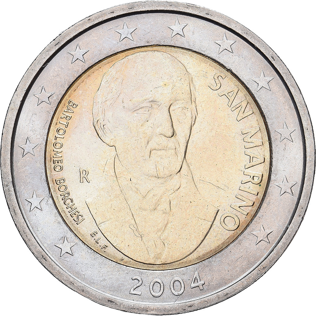 San Marino, 2 Euro, Bartolomeo Borghesi, 2004, Rome, Bi-Metallic, MS(63), KM:467