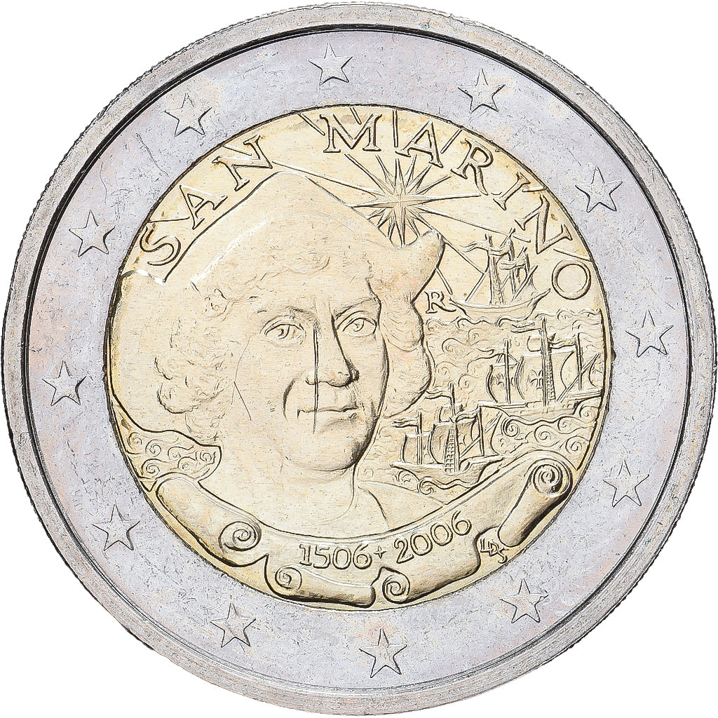 San Marino, 2 Euro, Christopher Colombus, 2006, Rome, Bi-Metallic, MS(63)