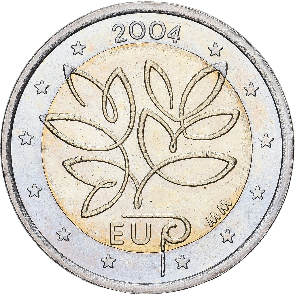 Finland, 2 Euro, Enlargement of EU, 2004, Vantaa, Bi-Metallic, MS(63), KM:114