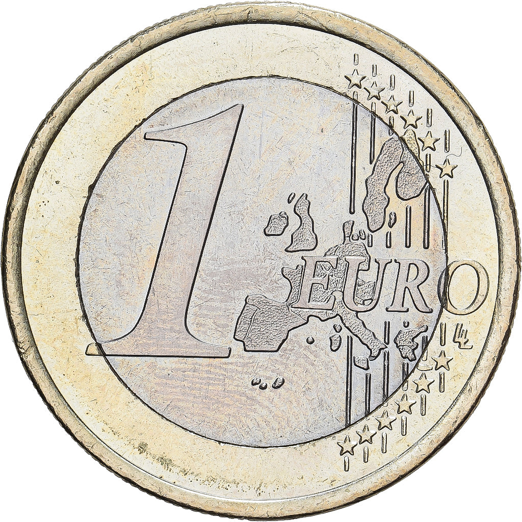 Monaco, Rainier III & Albert, 1 Euro, 2001, MDP, Bimetaliczny, MS(63), KM:173