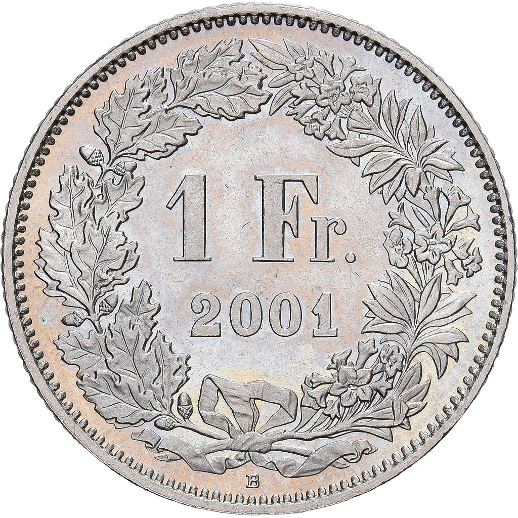 Suiza, 1 Franc, Helvetia, 2001, Berne, Colourized, Cupronickel, SC, KM:24a.3