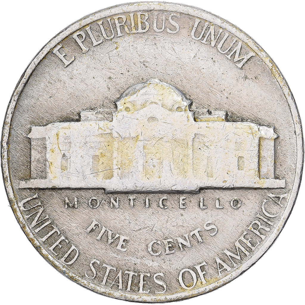 Verenigde Staten, 5 Cents, Jefferson, 1947, Philadelphia, Cupronickel, FR