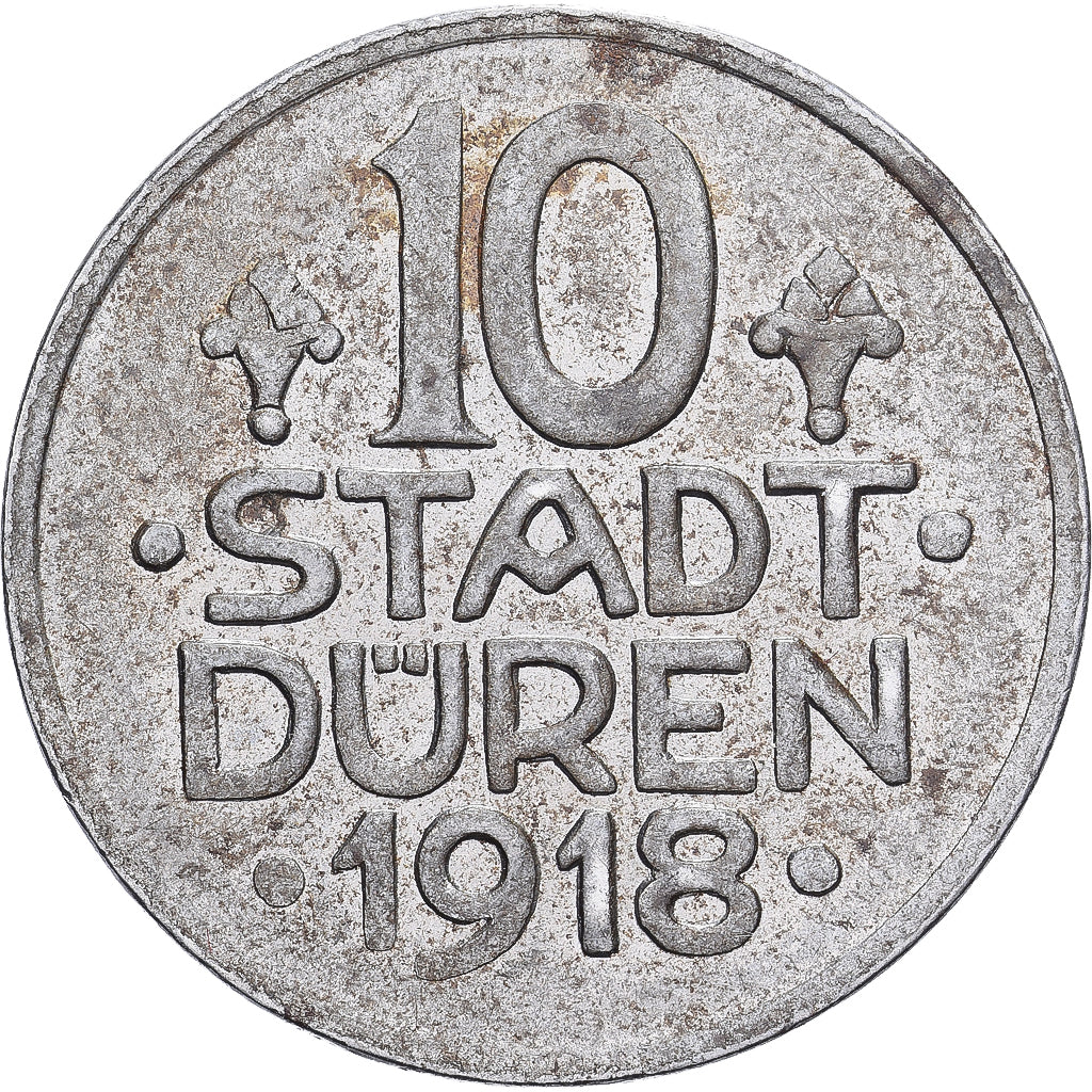 Germany, Stadt Düren, 10 Pfennig, 1918, AU(55-58), Iron