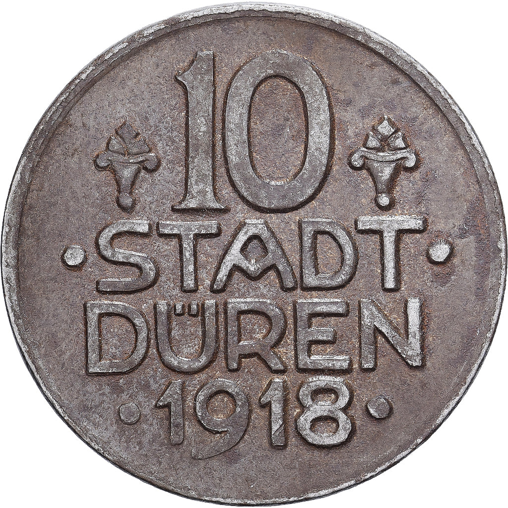 Germany, Stadt Düren, 10 Pfennig, 1918, EF(40-45), Iron