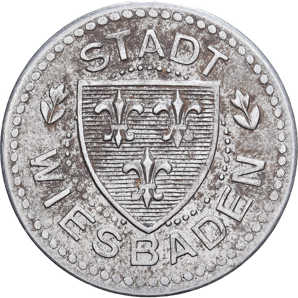 Allemagne, Stadt Wiesbaden, 10 Pfennig, ND(1920), SUP, Fer