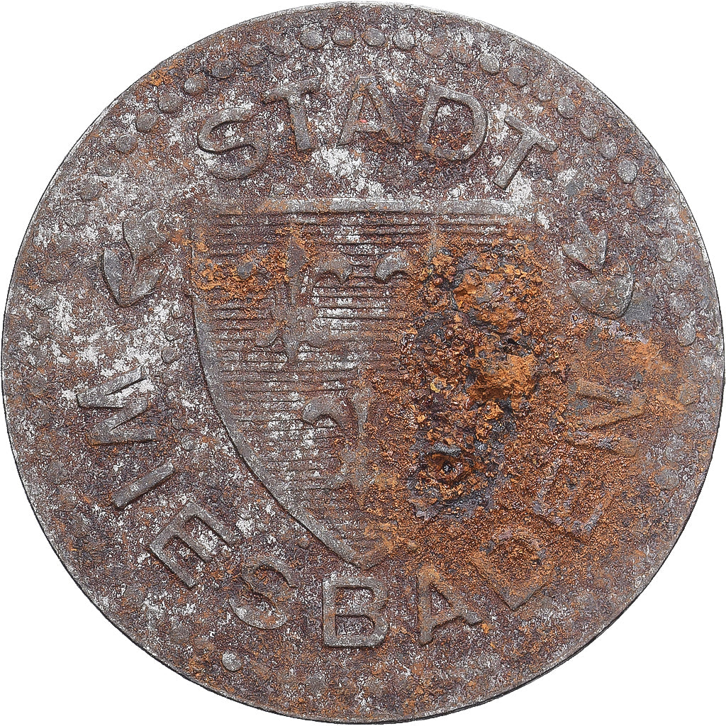 Allemagne, Stadt Wiesbaden, 10 Pfennig, ND(1920), TB, Fer