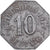 Allemagne, Stadt Wiesbaden, 10 Pfennig, 1917, TTB, Fer