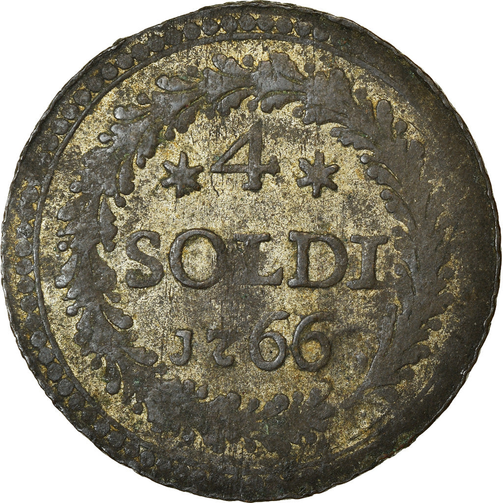 Moneda, Estados italianos, CORSICA, General Pasquale Paoli, 4 Soldi, 1766