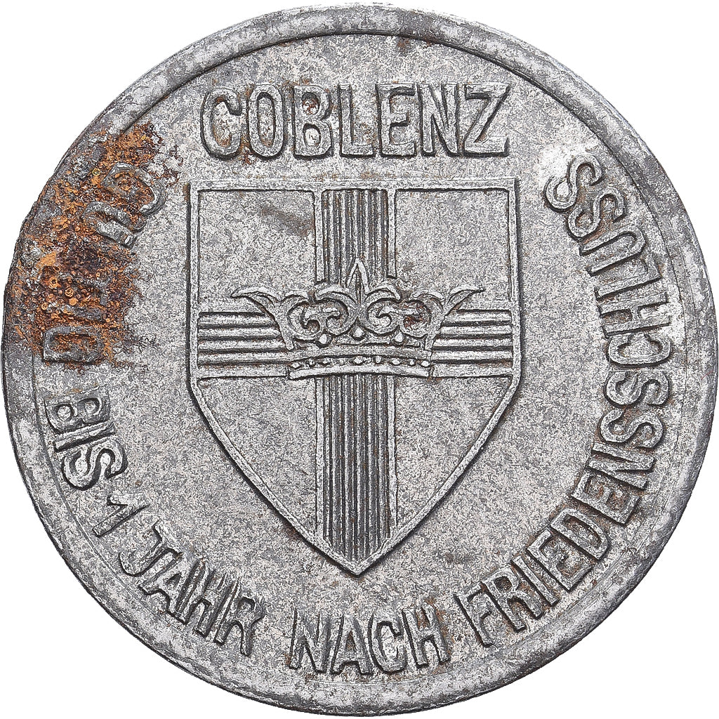 Allemagne, Stadt Coblenz, 10 Pfennig, 1918, SUP, Iron