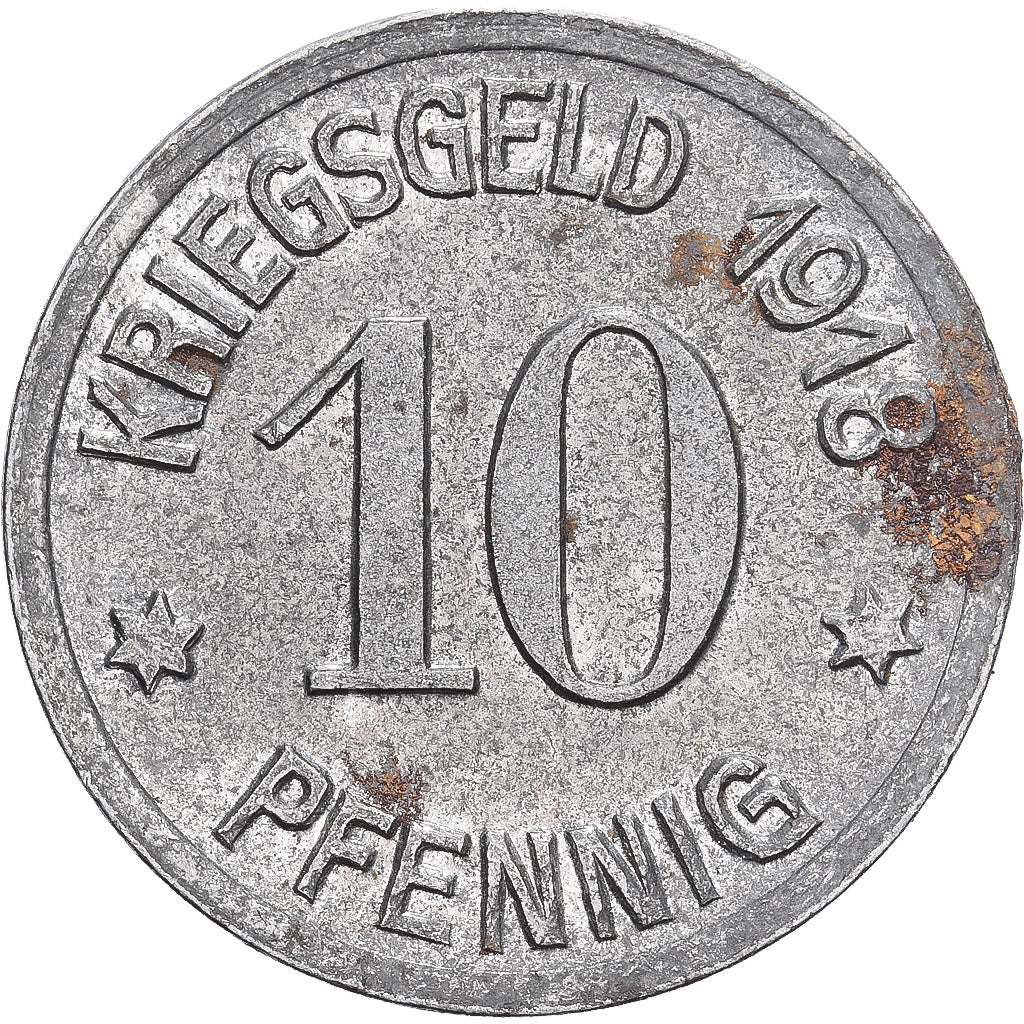Allemagne, Stadt Coblenz, 10 Pfennig, 1918, SUP, Iron