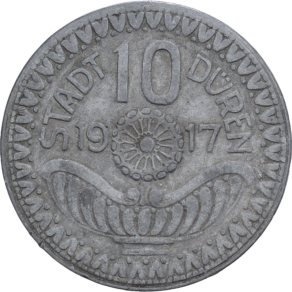 Allemagne, Stadt Düren, 10 Pfennig, 1917, TTB+, Zinc