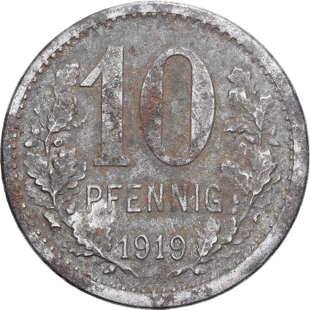 Allemagne, Stadt Iserlohn, 10 Pfennig, 1919, TB, Fer