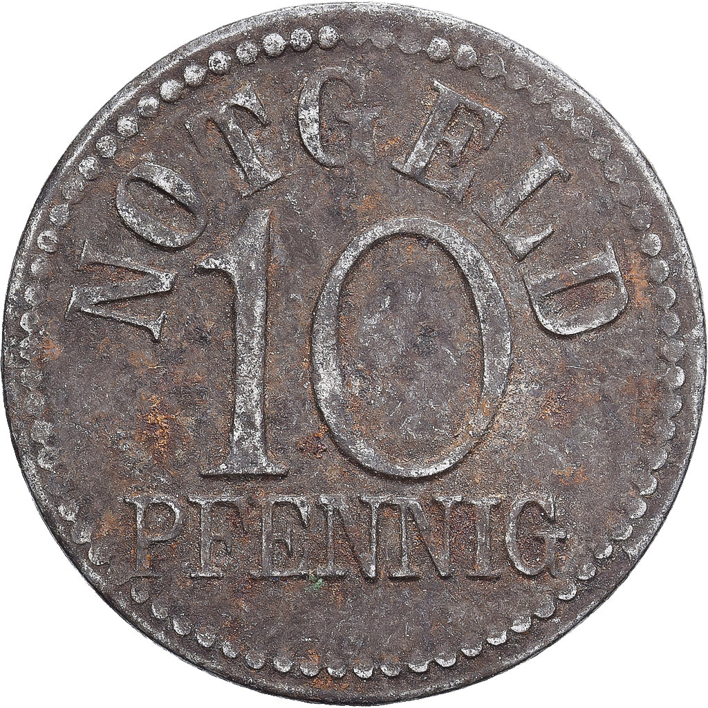 Allemagne, Stadt Kreuznach, 10 Pfennig, TB, Fer