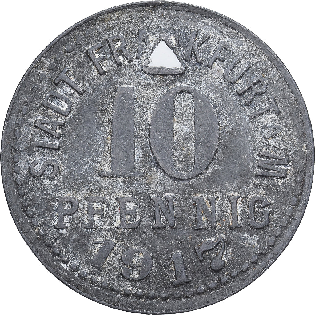 Allemagne, Stadt Frankfurt am Main, 10 Pfennig, 1917, TB, Zinc