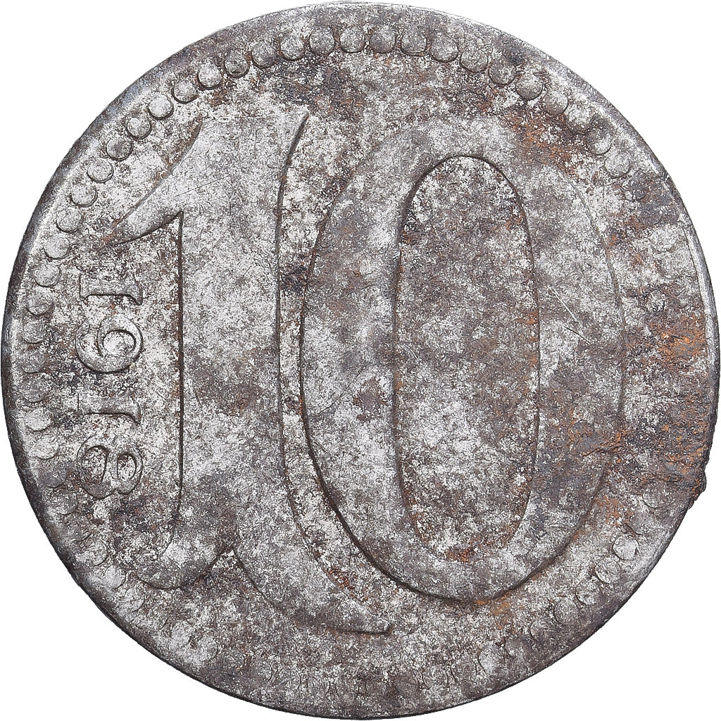 Allemagne, Stadt Mainz, 10 Pfennig, 1918, TB+, Fer