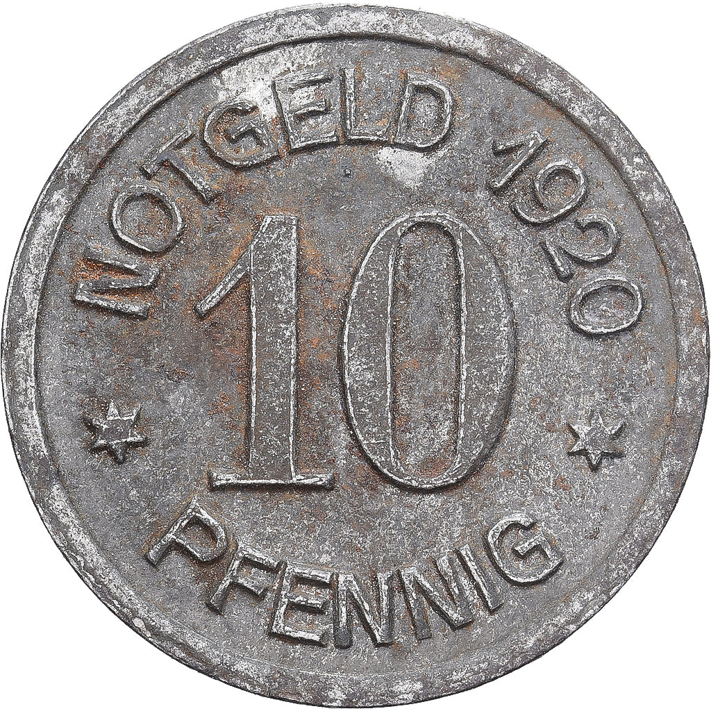 Allemagne, Daun, 10 Pfennig, 1920, TTB+, Iron