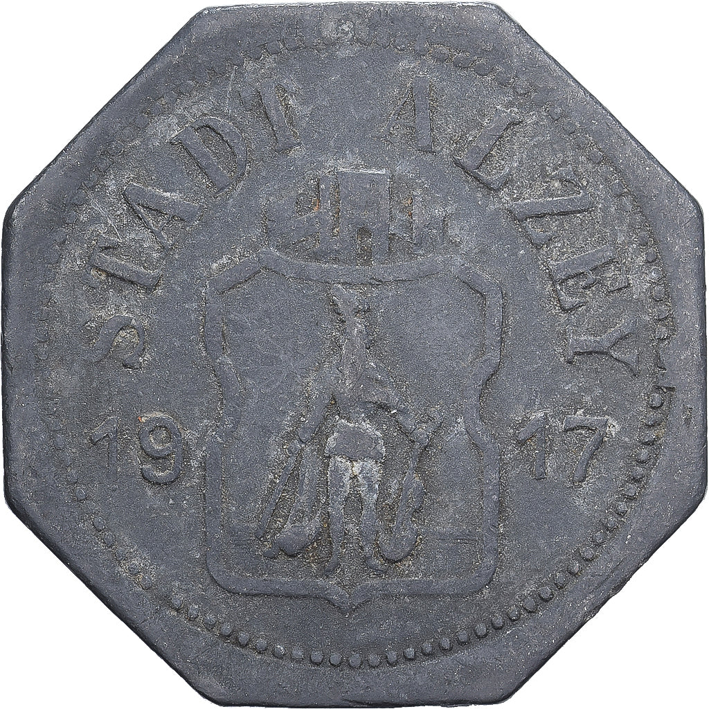 Allemagne, Stadt Alzey, 10 Pfennig, 1917, TB+, Zinc