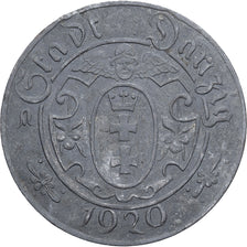 Germany, Stadt Danzig, 10 Pfennig, 1920, VF(30-35), Zinc