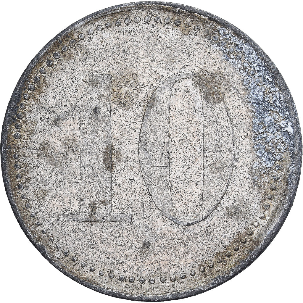 Allemagne, Jessenitz, 10 Pfennig, TTB, Zinc nickelé