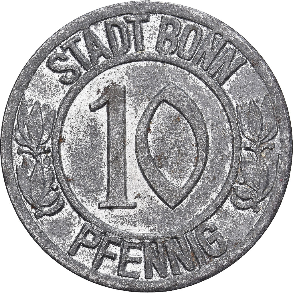 Allemagne, Stadt Bonn, 10 Pfennig, 1920, Beethoven, SUP, Fer galvanisé