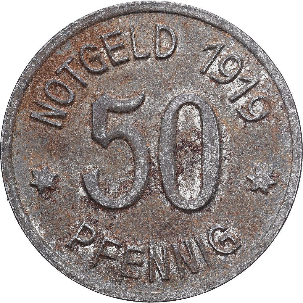 Allemagne, Stadt Bingen am Rhein, 50 Pfennig, 1919, TTB, Fer