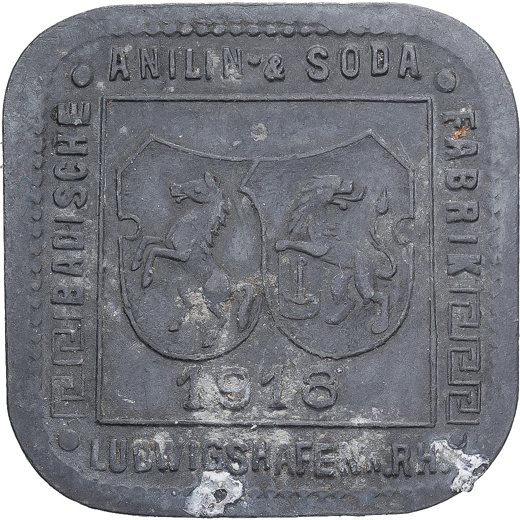 Allemagne, Stadt Ludwigshafen am Rhein, 50 Pfennig, 1918, TTB, Zinc