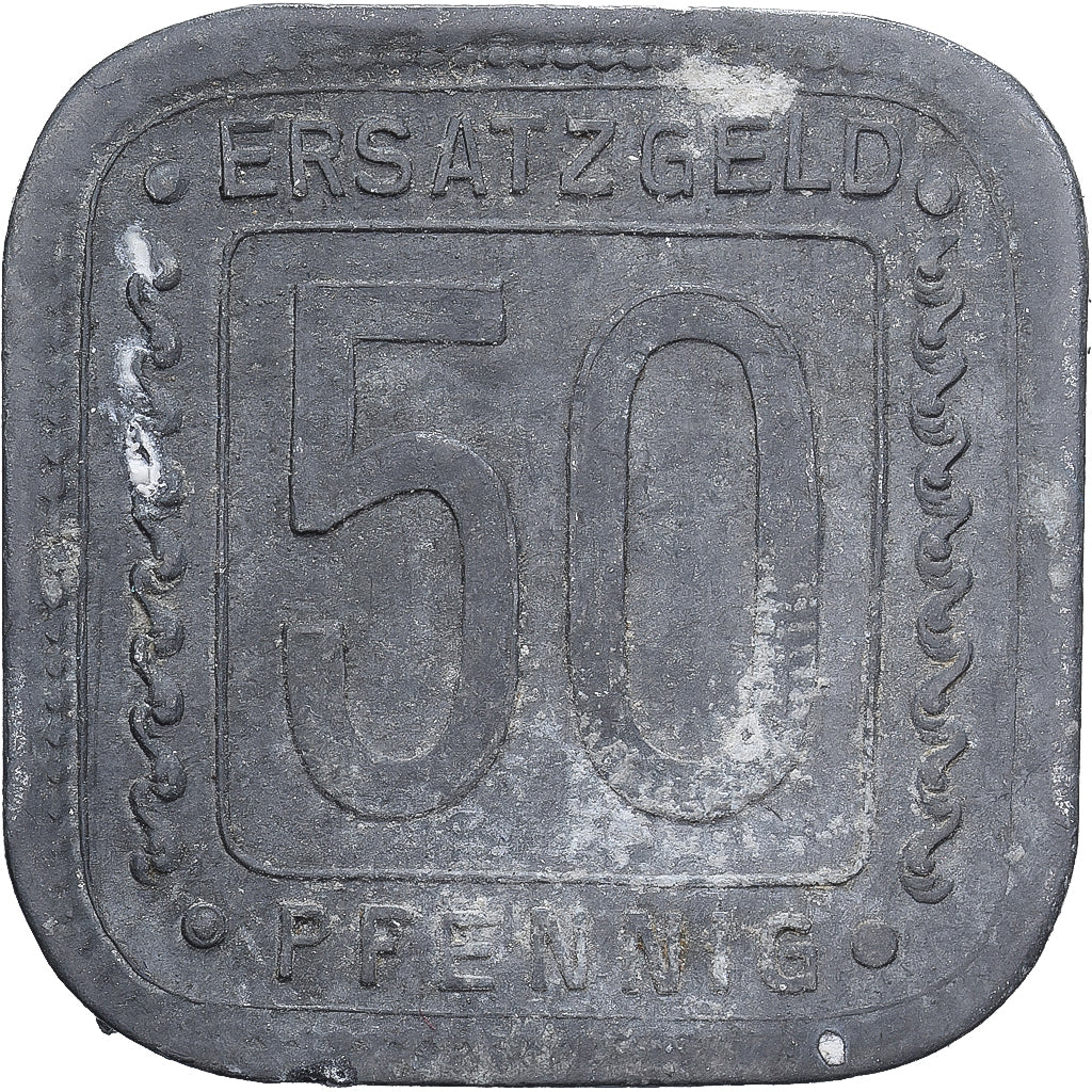 Allemagne, Stadt Ludwigshafen am Rhein, 50 Pfennig, 1918, TTB, Zinc
