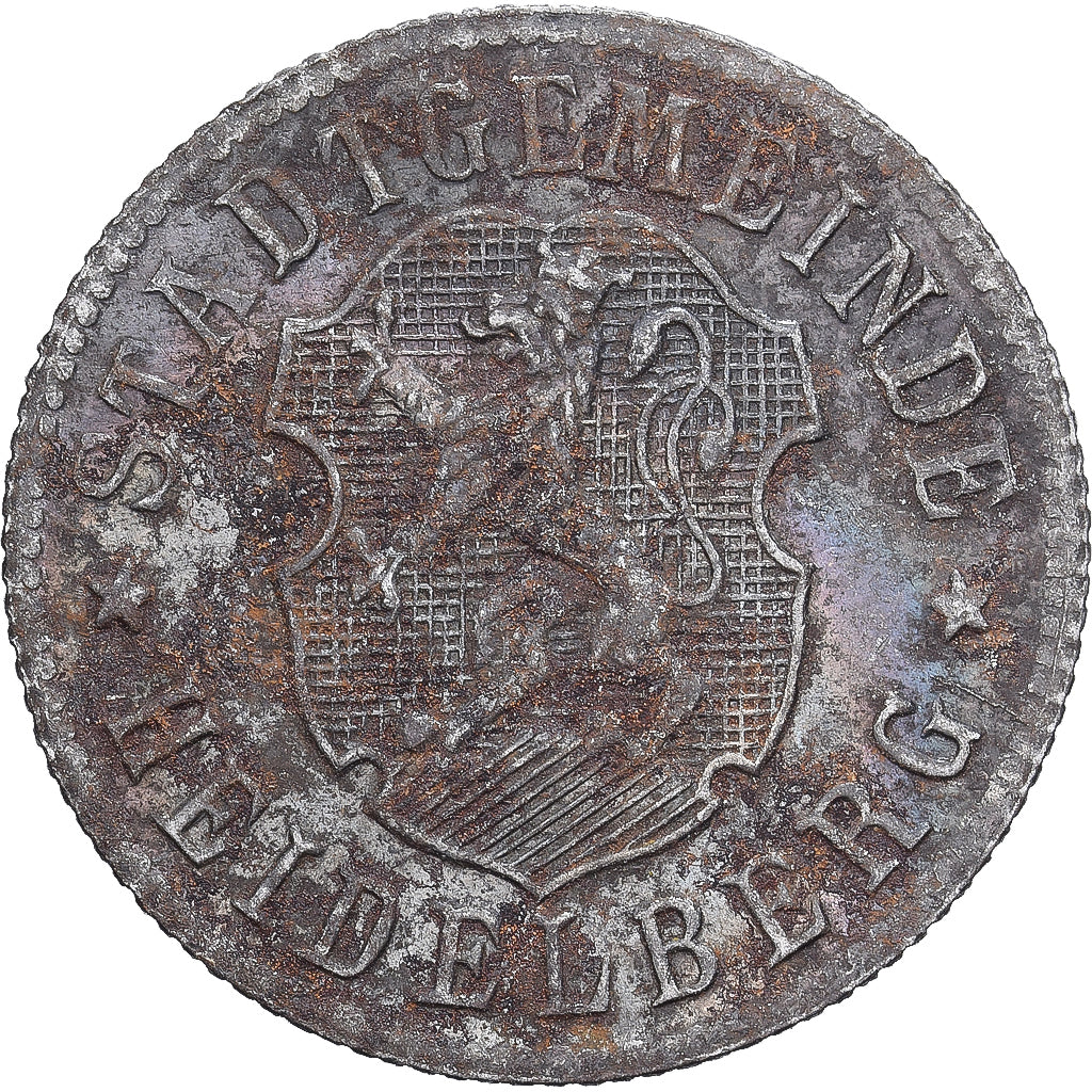 Allemagne, Stadt Heidelberg, 50 Pfennig, TTB, Fer