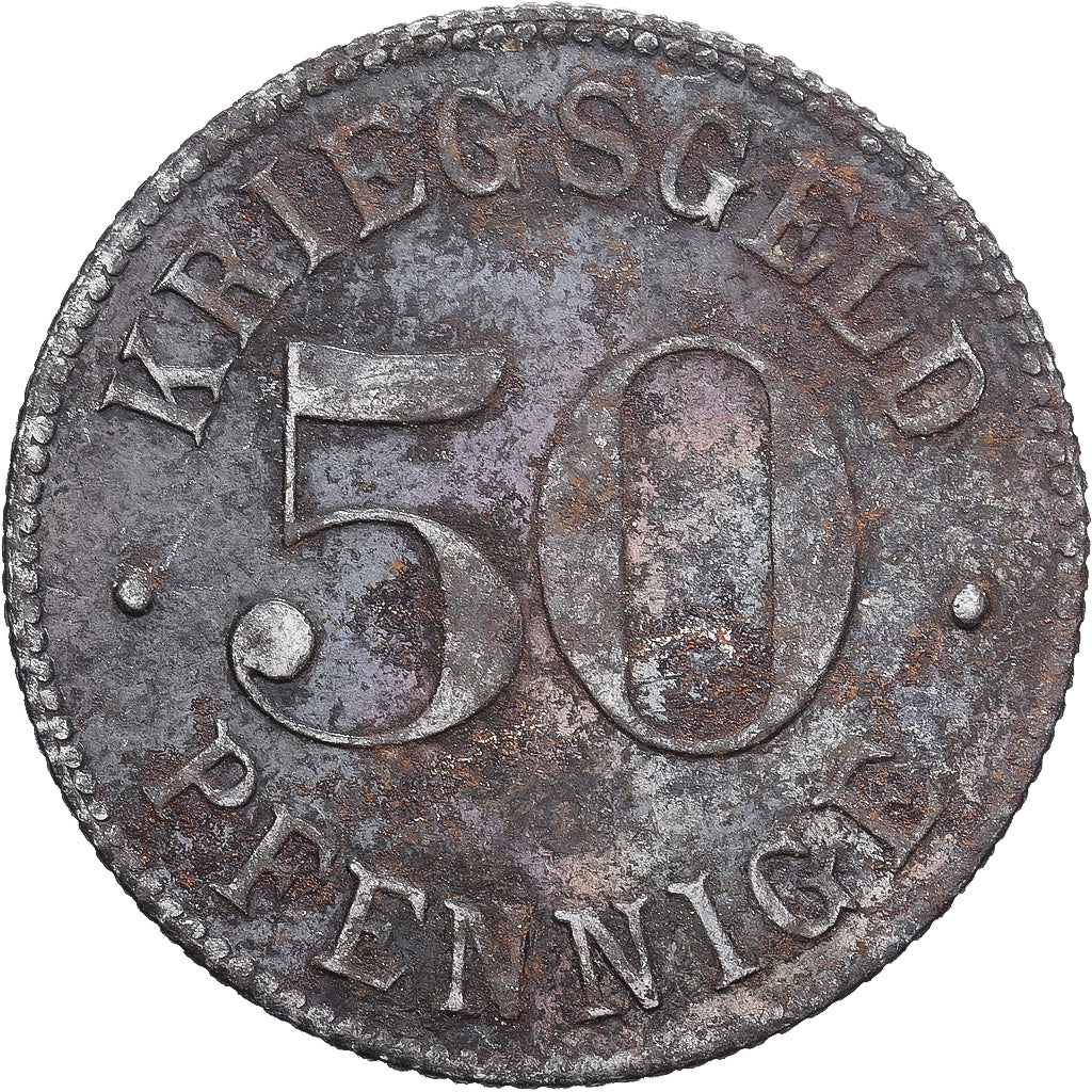Allemagne, Stadt Heidelberg, 50 Pfennig, TTB, Fer