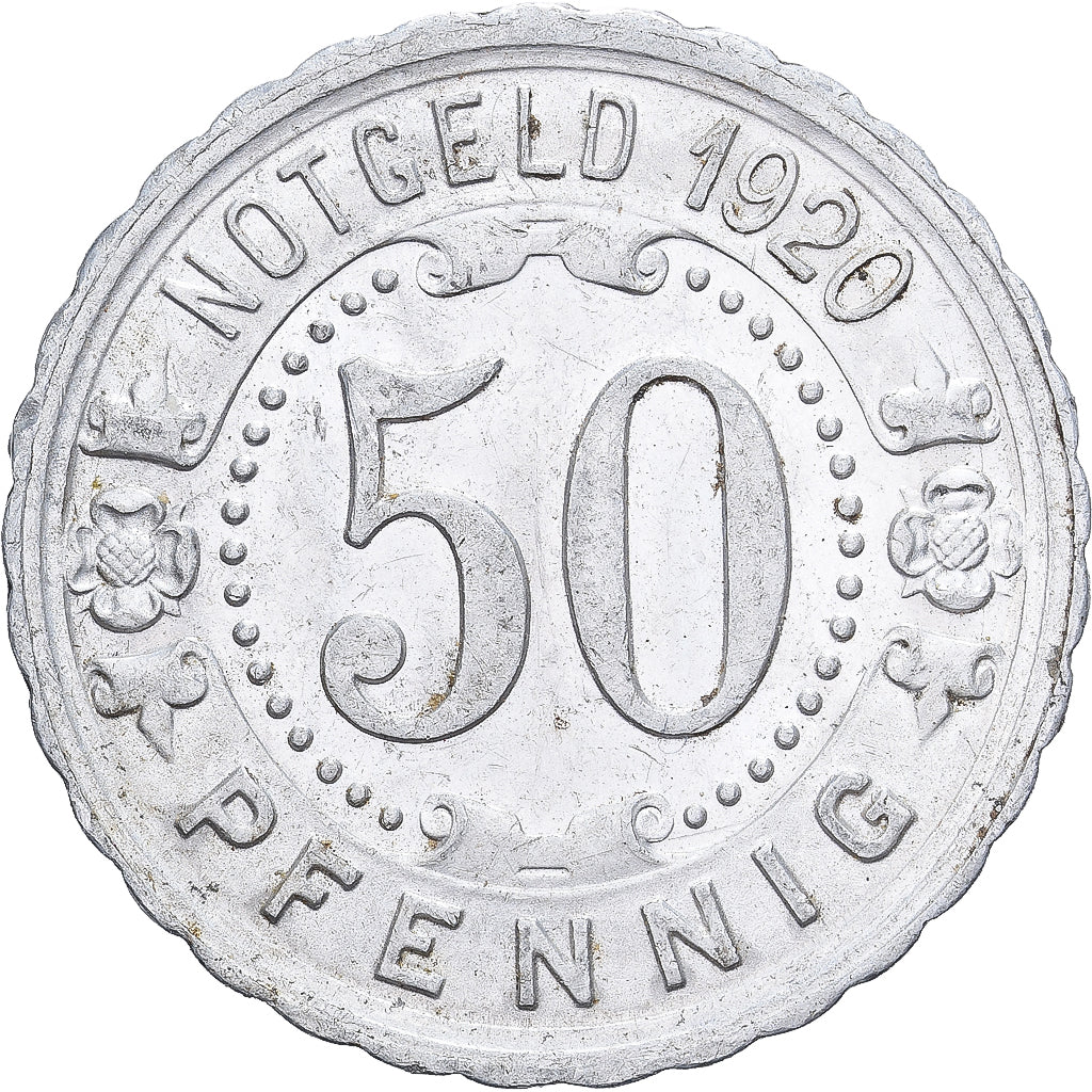 Allemagne, Ville d'Augsbourg, 50 Pfennig, 1920, SUP, Aluminium